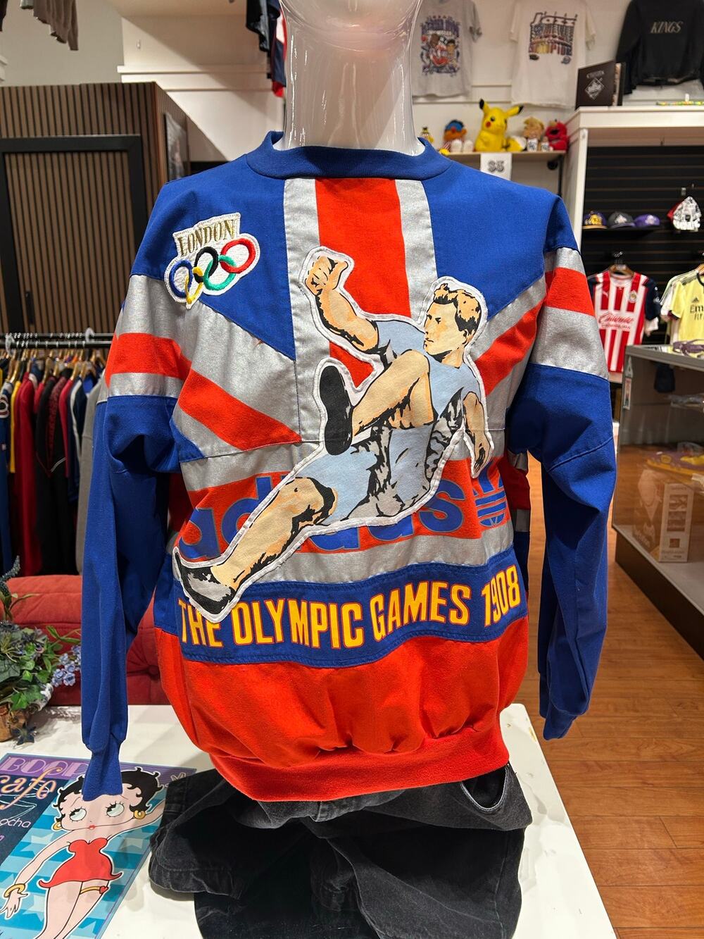 Vintage Adidas London Olympic Games 1908 1948 Sweatshirt Size Medium